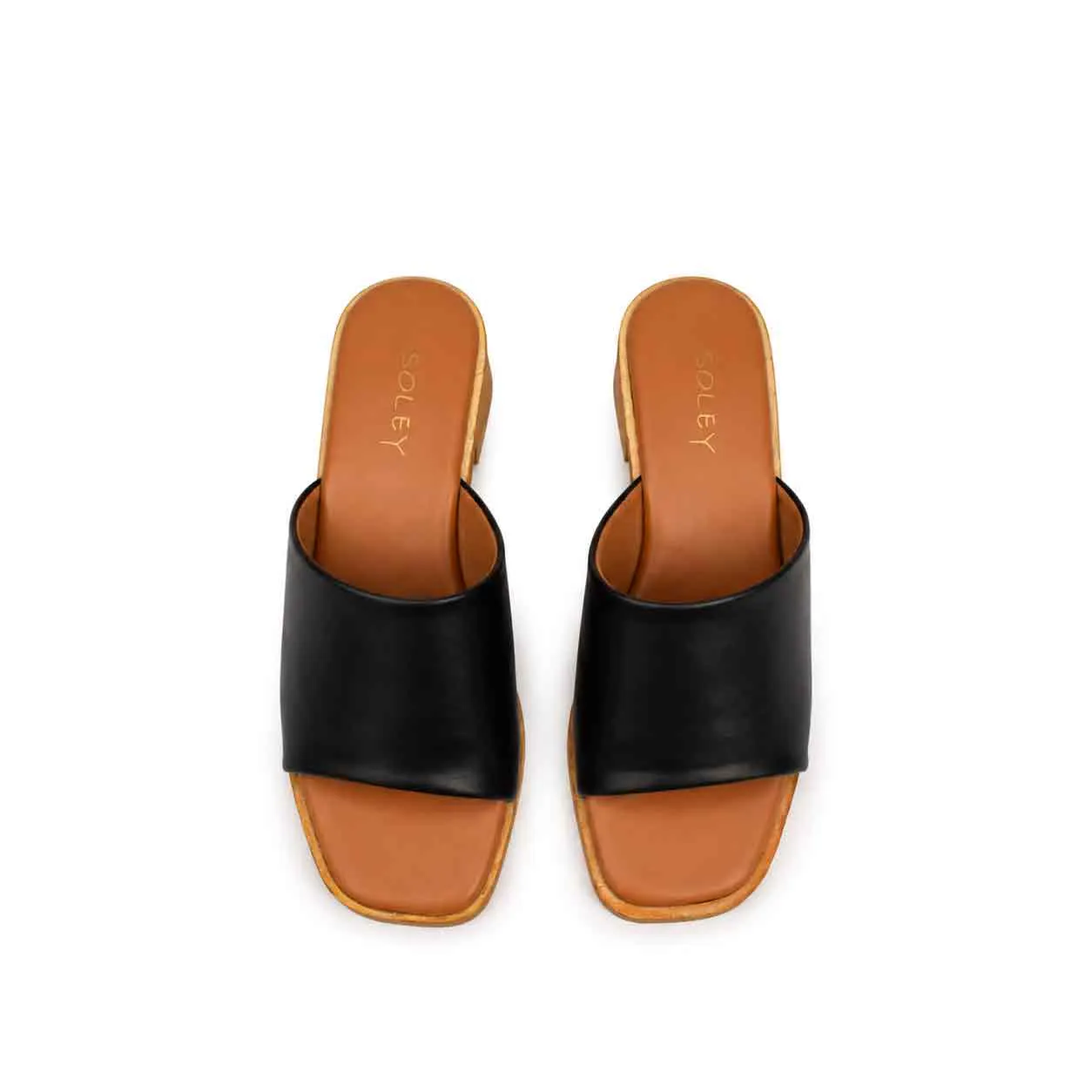Sandale a demi talon pour femme 500-25 noir miniature